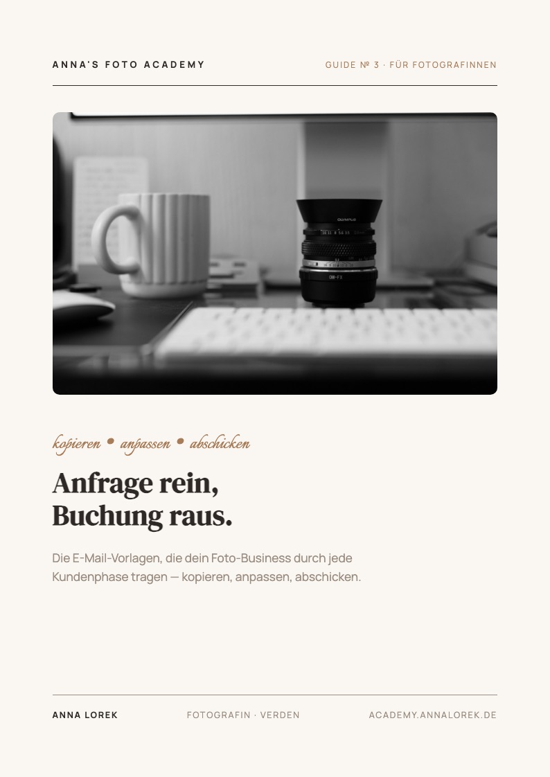 Cover: Anfrage rein, Buchung raus.