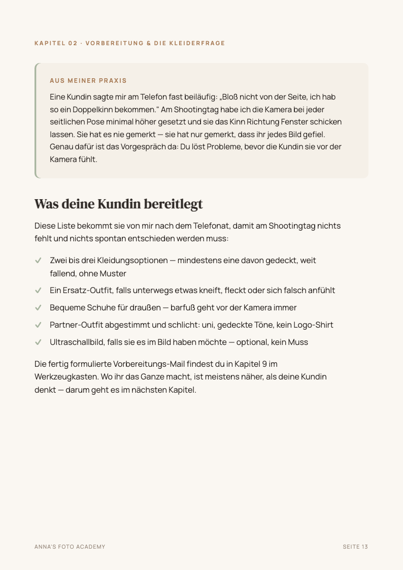 Beispielseite: Posen-Spickzettel — solo, mit Partner, mit Geschwisterkind